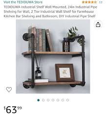 Tediduwa Industrial Shelf Wall Mounted