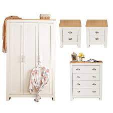 Not valid with finance orders. 4 Piece Bedroom Set White And Oak Furniture Maxi