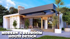 flat roof 4 bedroom house plan design
