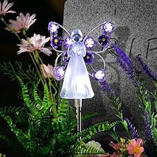 1 2pcs Solar Angel Garden Stake Light