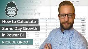 calculate same day growth in power bi
