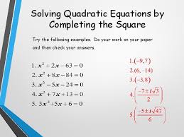 Quadratic Formula Solving Quadratics
