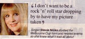 Stevie meets Paul Gleisner Melbourne Herald Sun 3rd November 2005 - quote