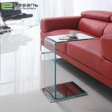 Modern Bent Glass Sofa Table With