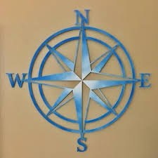 Colorful Compass Rose Sign Historical