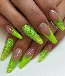 Green and yellow spring nails these mossy green and yellow spring nails are so cute and earthy. 23 Green Nail Designs 2018