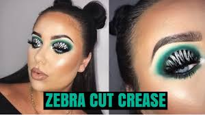 zebra abstract cut crease green