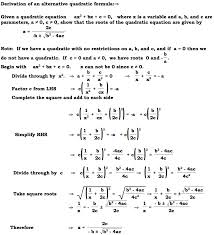 Derivation Of The Quadratic Formula