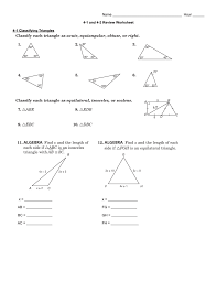 Discuss alternate ways of finding the missing angles as there are often other ways of finding them. 4 1 And 4 2 Review Worksheet