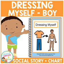 Social Story Dressing Myself Boy Book Chart Autism