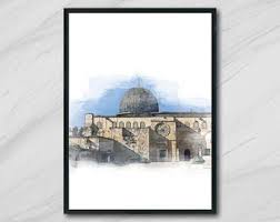 Hozirgi falastin davlati tarkibiga kirgan. Al Aqsa Mosque Art Etsy