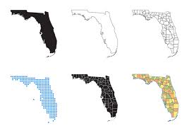 florida outline vector art icons and