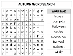 Crossword puzzles exercise the brain. Fall Word Search Best Coloring Pages For Kids