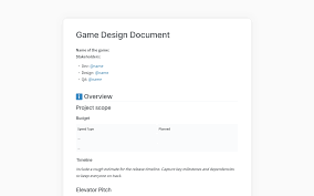 • the form of a gdd is relatively loose. Game Design Document Template