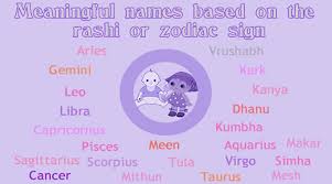 New Born Names Based On The Rashi Or Zodiac Sign Gahoimumbai
