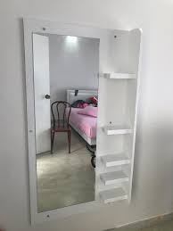 white wall mounted elegant mirror made