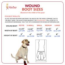 Ultra Paws Wound Boot Wrap Sizing Chart