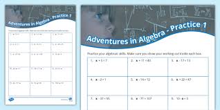 Adventures In Algebra Practice 1