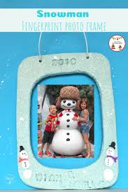 snowman fingerprint photo frame teach
