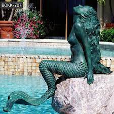 Sitting Bronze Mermaid Statue For