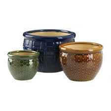 trio ceramic plant pots