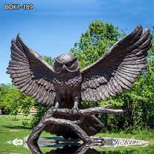 Large Bronze Owl Statue Outdoor Piazza