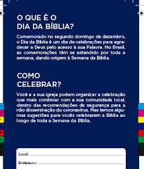 Se você deseja realizar um curso, seminário ou workshop sobre a bíblia, essa é a dica. Dia Da Biblia 2020 Sbb Sociedade Biblica Do Brasil
