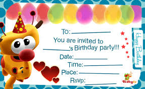 Babytv Birthday Invitations