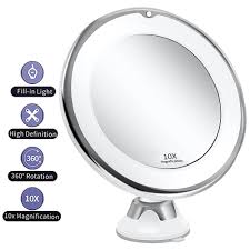 magnifying vanity mirror 3 color modes 36 led cosmetic mirror high definition touch control 360rotation powerful suction cup for bathroom