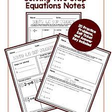 Solving Two Step Equations Notes Classful