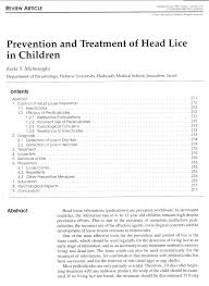 prevention and treatment of head lice