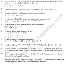 Cbse Class 10 Mathematics Pair Of