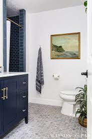 blue and white bathroom design maison