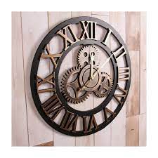 60cm Large Roman Wall Clock Rustic