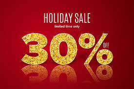 30% off! is out now: Premium Vector Golden Holiday Sale 30 Off On Red Background