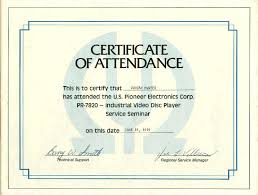 Attendance Simple Certificate Of Sample Example School Irelay Co