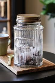 Tea Total Glass Storage Jar With Brass