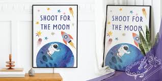 The Moon Space Themed Inspirational Poster