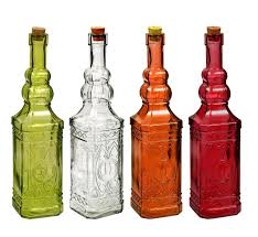 Glass Bottles Colorful Vintage With