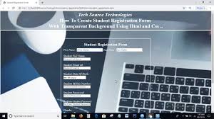 student registration form with
