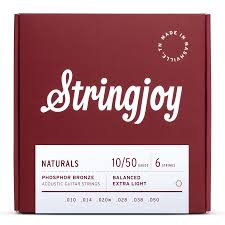 Stringjoy Naturals Extra Light Gauge 10 50 Phosphor Bronze Acoustic Guitar Strings
