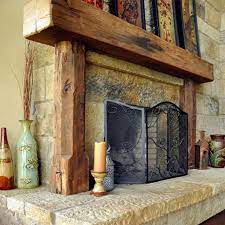 Wood Beam Fireplace Mantel Shelf