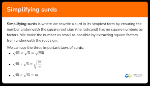 Simplifying Surds Gcse Maths Steps