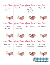 18 Free Printable Baby Shower 5 Second Game Cards