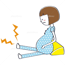おかっぱ妊婦 足がつる イラスト素材 [ 4996288 ] - フォトライブラリー photolibrary さん