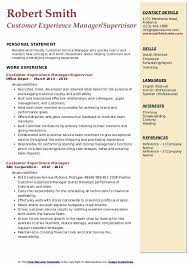 customer experience manager resume