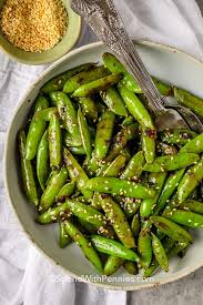 sesame ginger snap peas ready in 10