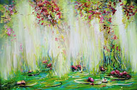 Water Lily Pond Large Fl Painting