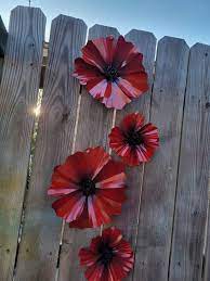 Red Poppy Flower Fence Flower Garden