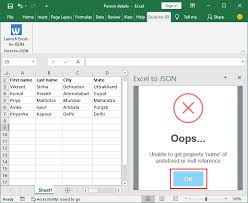 how to convert excel to json javatpoint